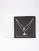 Silver Double Chain Pearl & Diamante Necklace sold by lovisa
