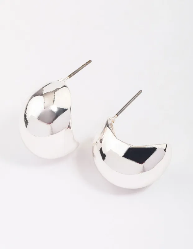Silver Chubby Ball Huggie Earrings sold by lovisa