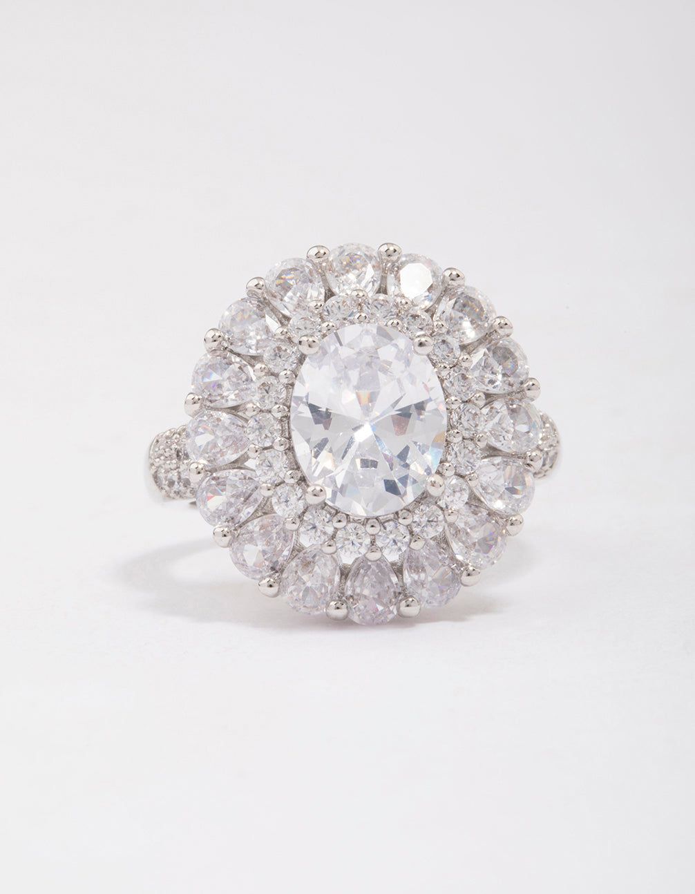 Rhodium Glistening Cubic Zirconia Oval Cocktail Ring sold by lovisa product image thumbnail 3