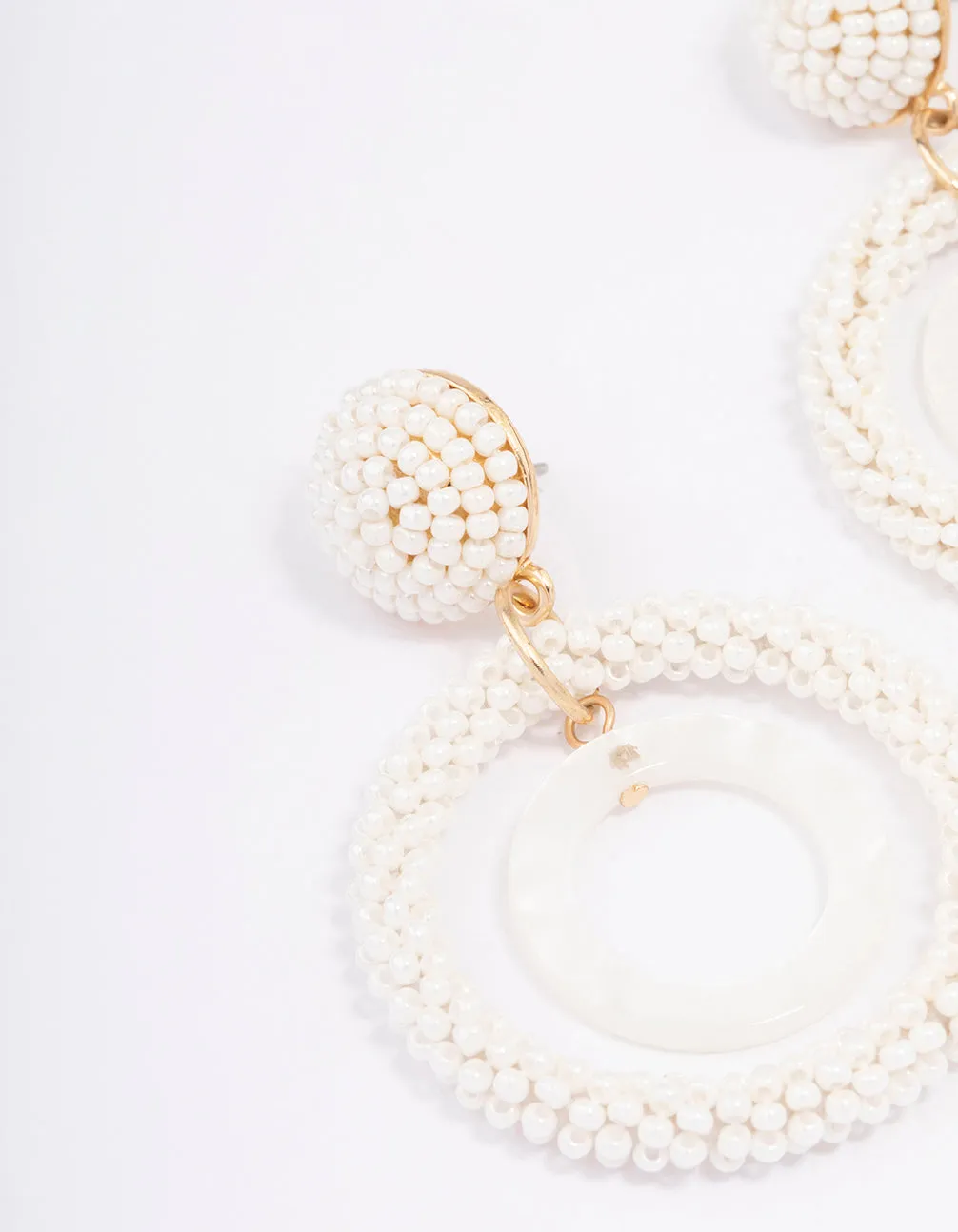 Gold Bead Double Circle Drop Earrings sold by lovisa product image thumbnail 2