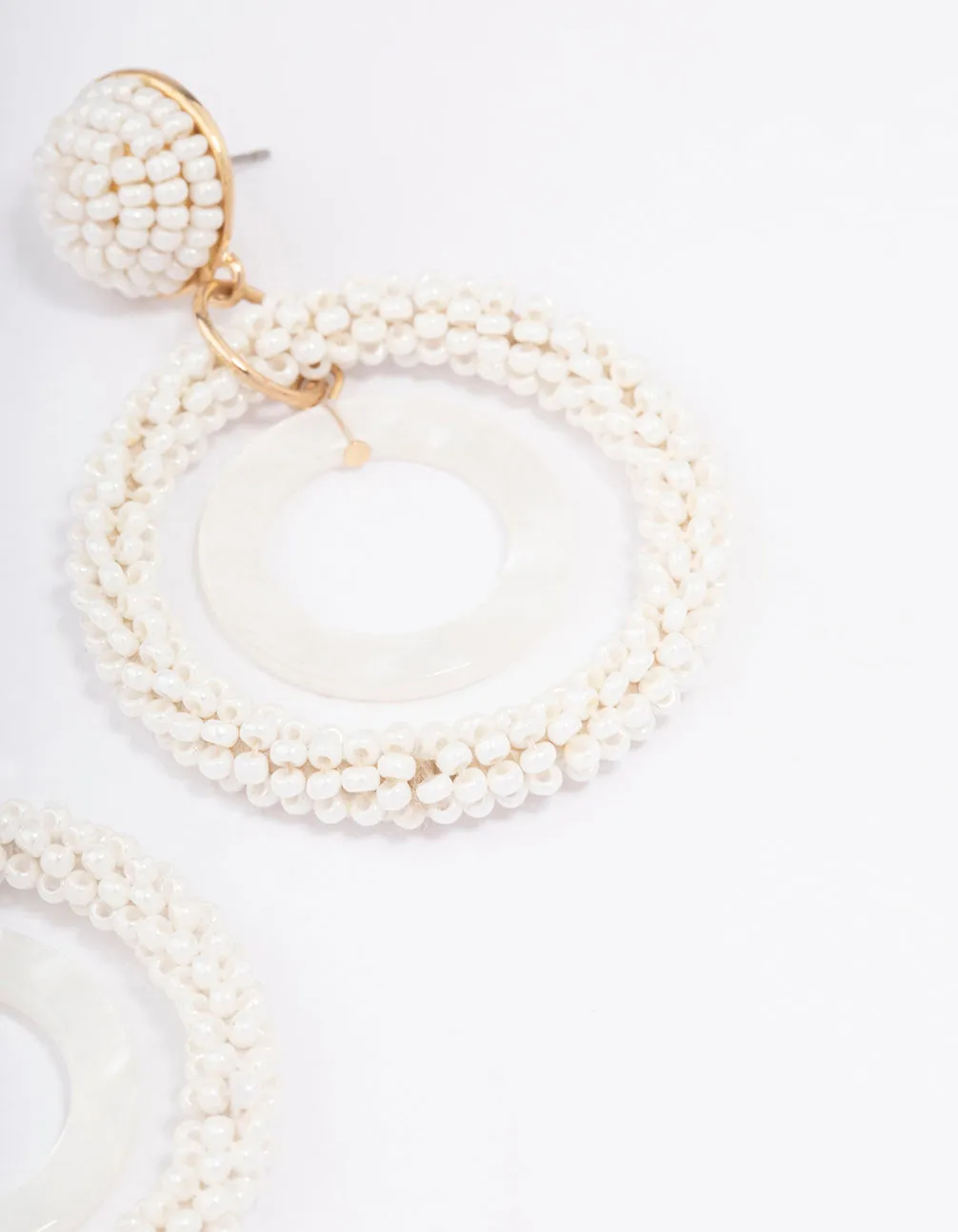 Gold Bead Double Circle Drop Earrings sold by lovisa product image thumbnail 3