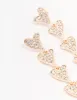 Rose Gold Multiple Diamante Hearts Drop Earrings sold by lovisa
