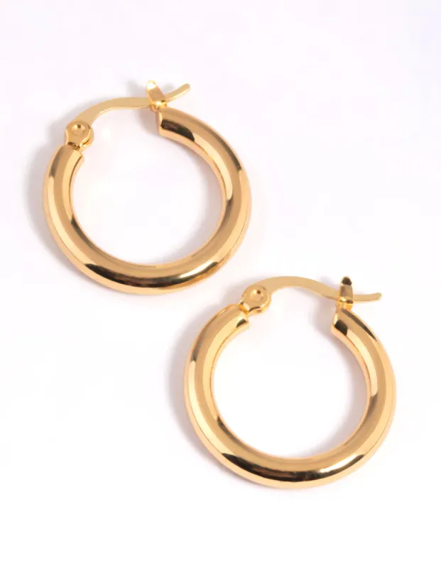 Gold Plated Thin Hoop Earrings sold by lovisa