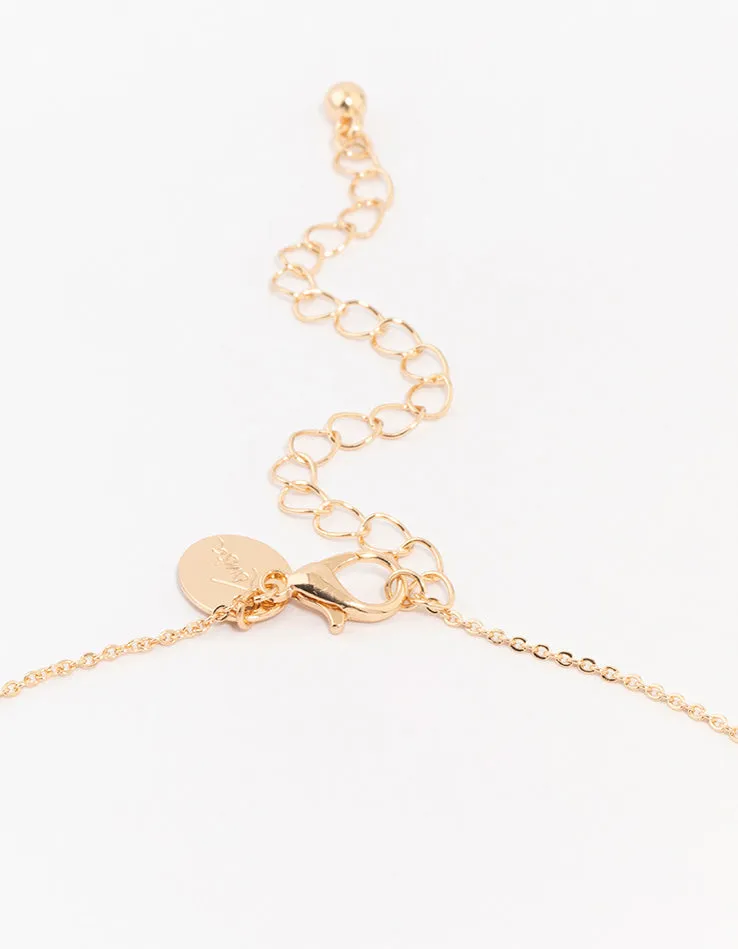 Gold Diamante Flower Pendant Necklace sold by lovisa product image thumbnail 3