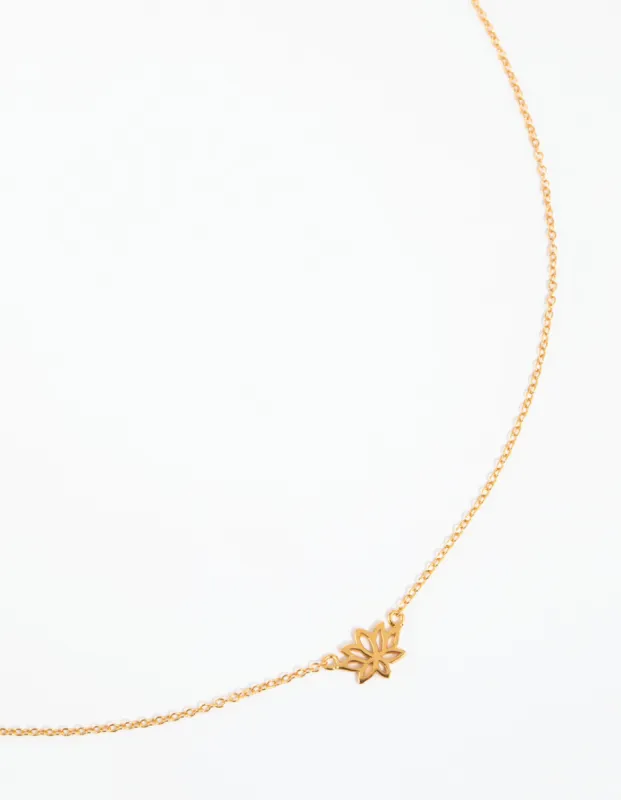 Gold Plated Sterling Silver Lotus Necklace sold by lovisa
