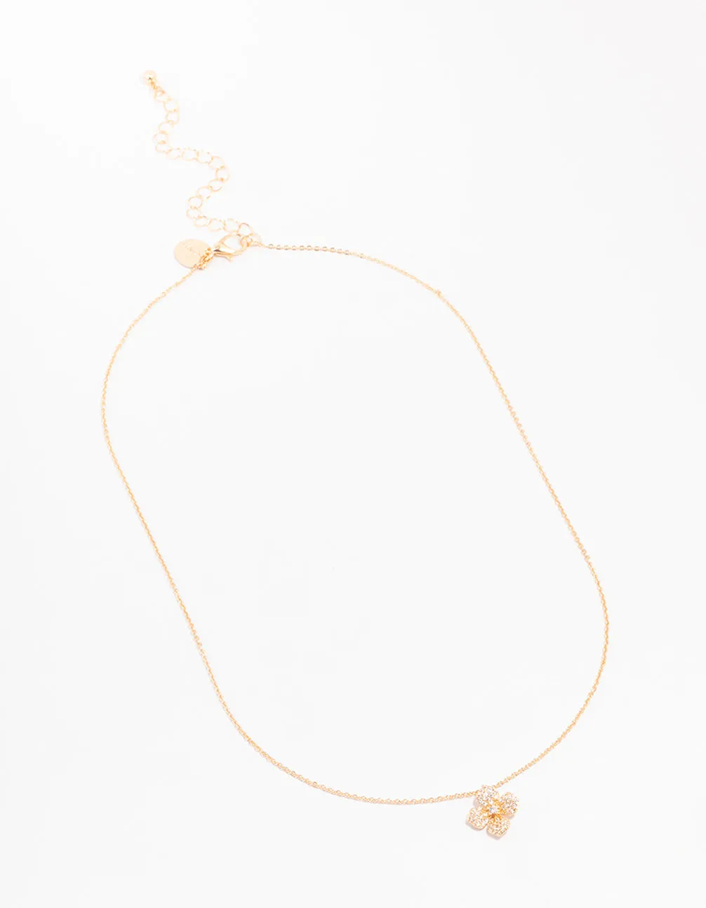 Gold Diamante Flower Pendant Necklace sold by lovisa product image thumbnail 2