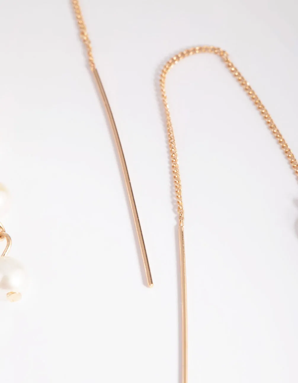 Gold Pearl Thread Through Earrings sold by lovisa product image thumbnail 4