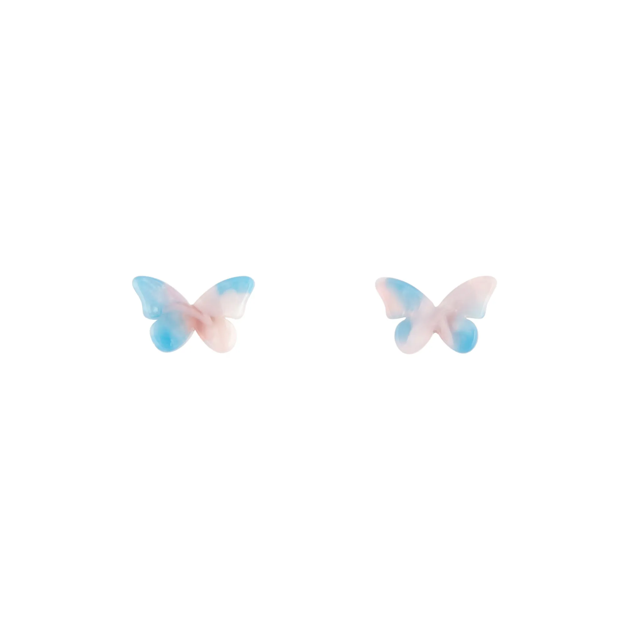 Pink Blue Resin Butterfly Earrings sold by lovisa