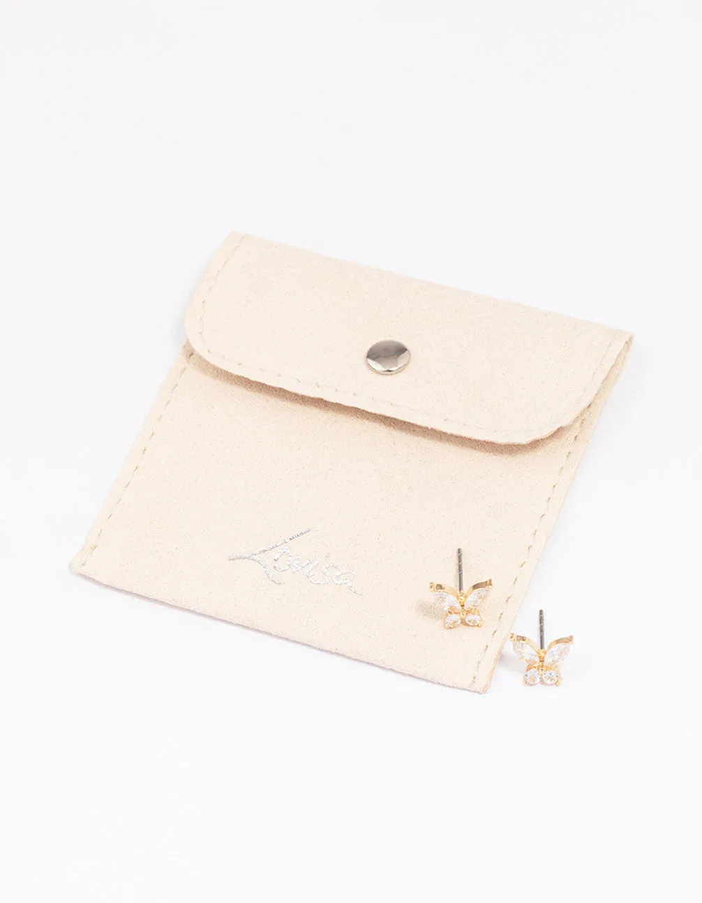 Gold Diamante Butterfly Stud Earrings sold by lovisa product image thumbnail 4