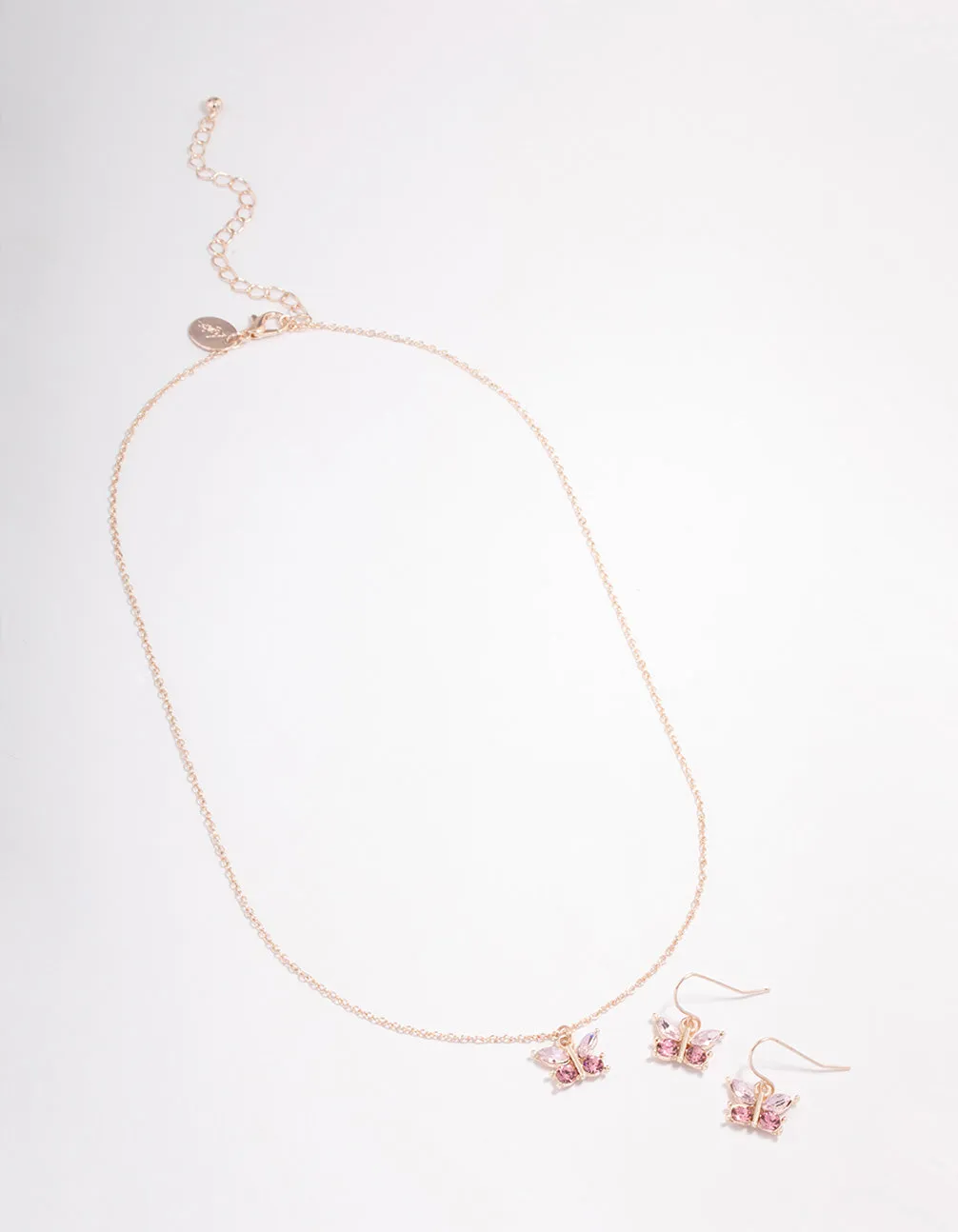 Rose Gold Diamante Butterfly Jewellery Set sold by lovisa product image thumbnail 2