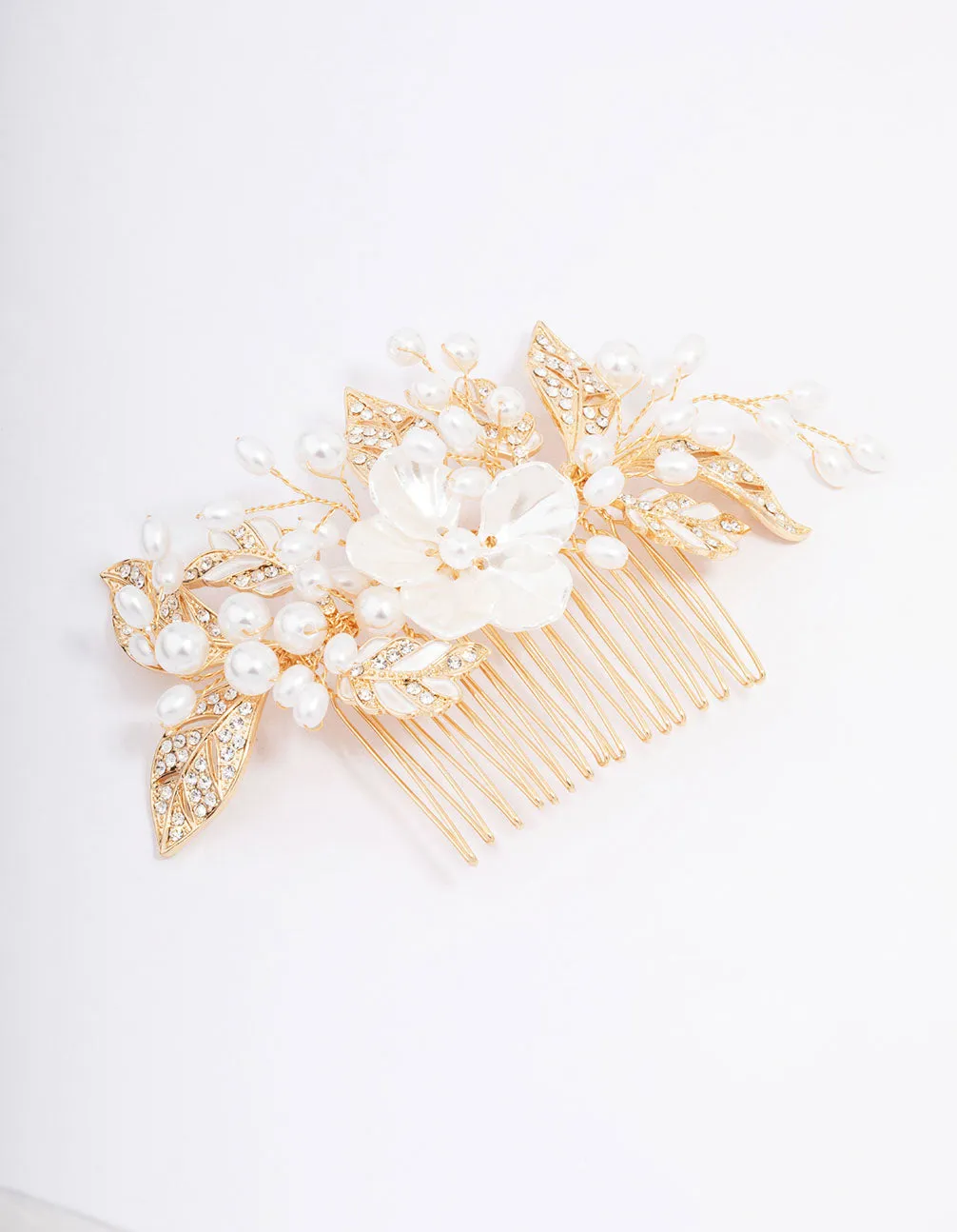 Gold Pearl Flower Vine Hair Comb sold by lovisa