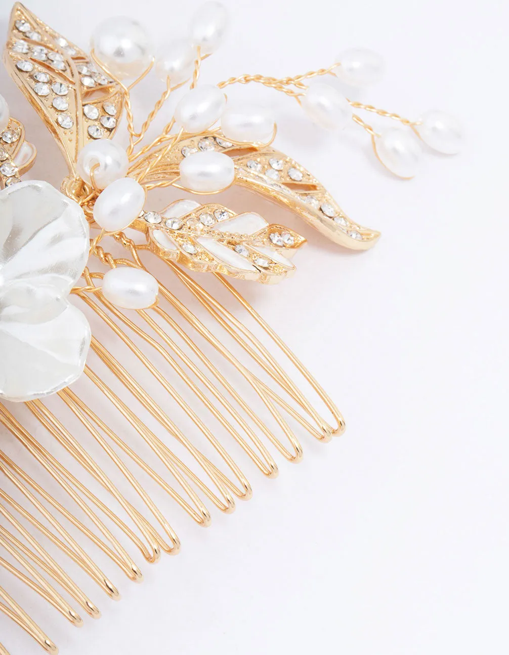 Gold Pearl Flower Vine Hair Comb sold by lovisa product image thumbnail 3