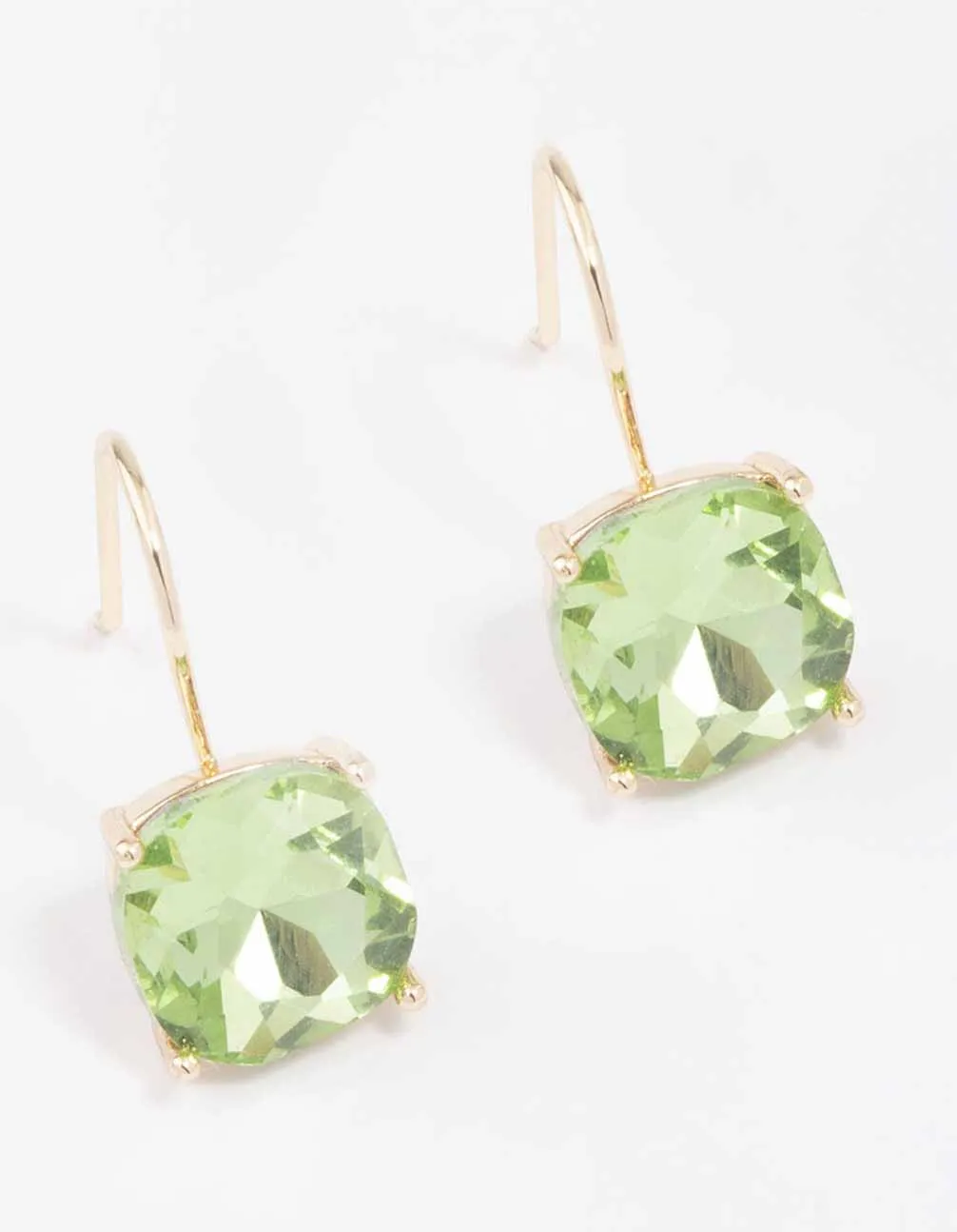 Gold Large Diamante Gem Drop Earrings sold by lovisa