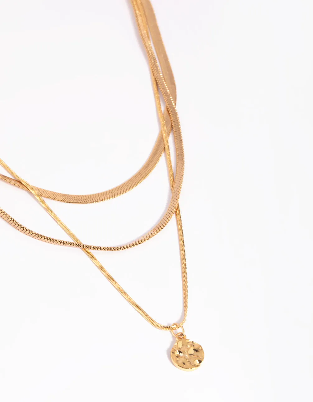 Gold Plated Snake Chain & Disc Necklace Pack sold by lovisa