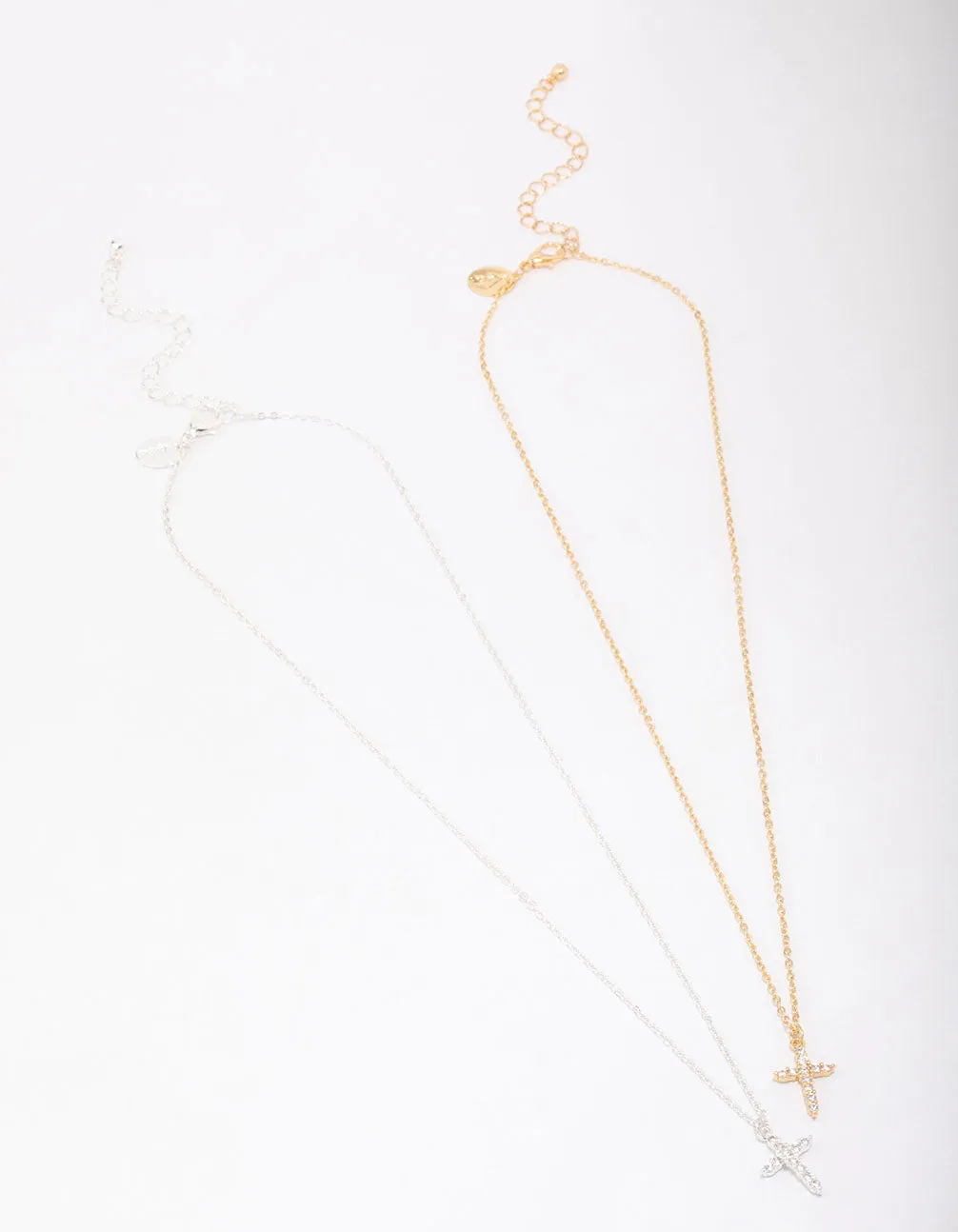 Gold & Silver Plated Cross Cubic Zirconia Pendant Necklace sold by lovisa product image thumbnail 3