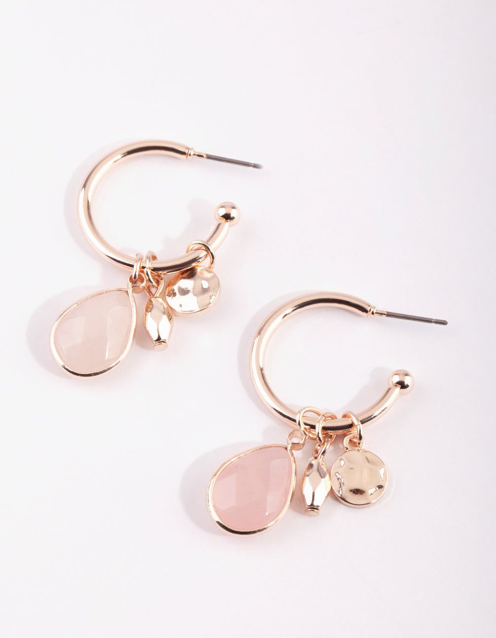 Rose Gold Quartz Hoop Earrings sold by lovisa