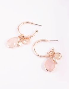 Rose Gold Quartz Hoop Earrings sold by lovisa