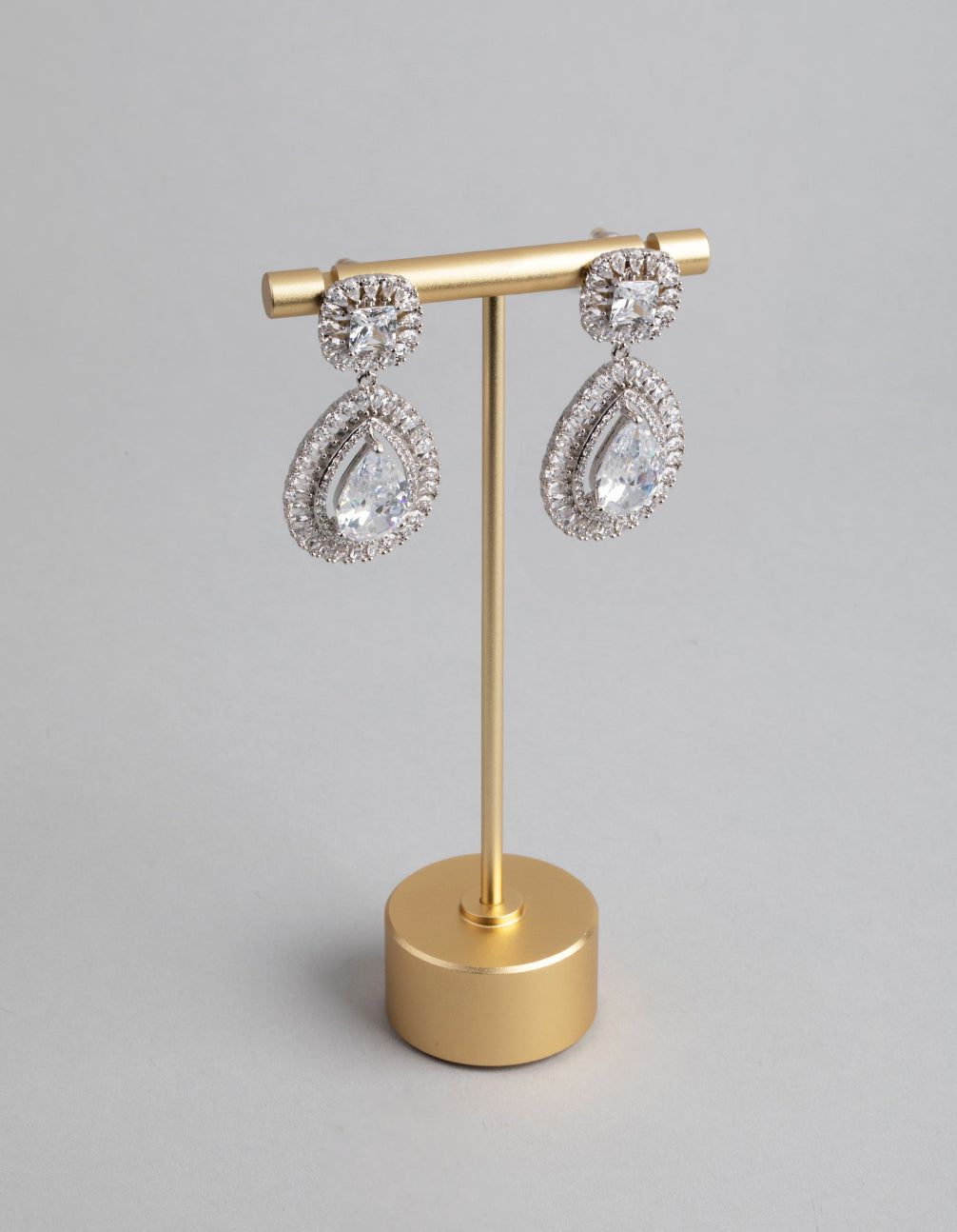 Silver Cubic Zirconia Pear Drop Earrings sold by lovisa product image thumbnail 2