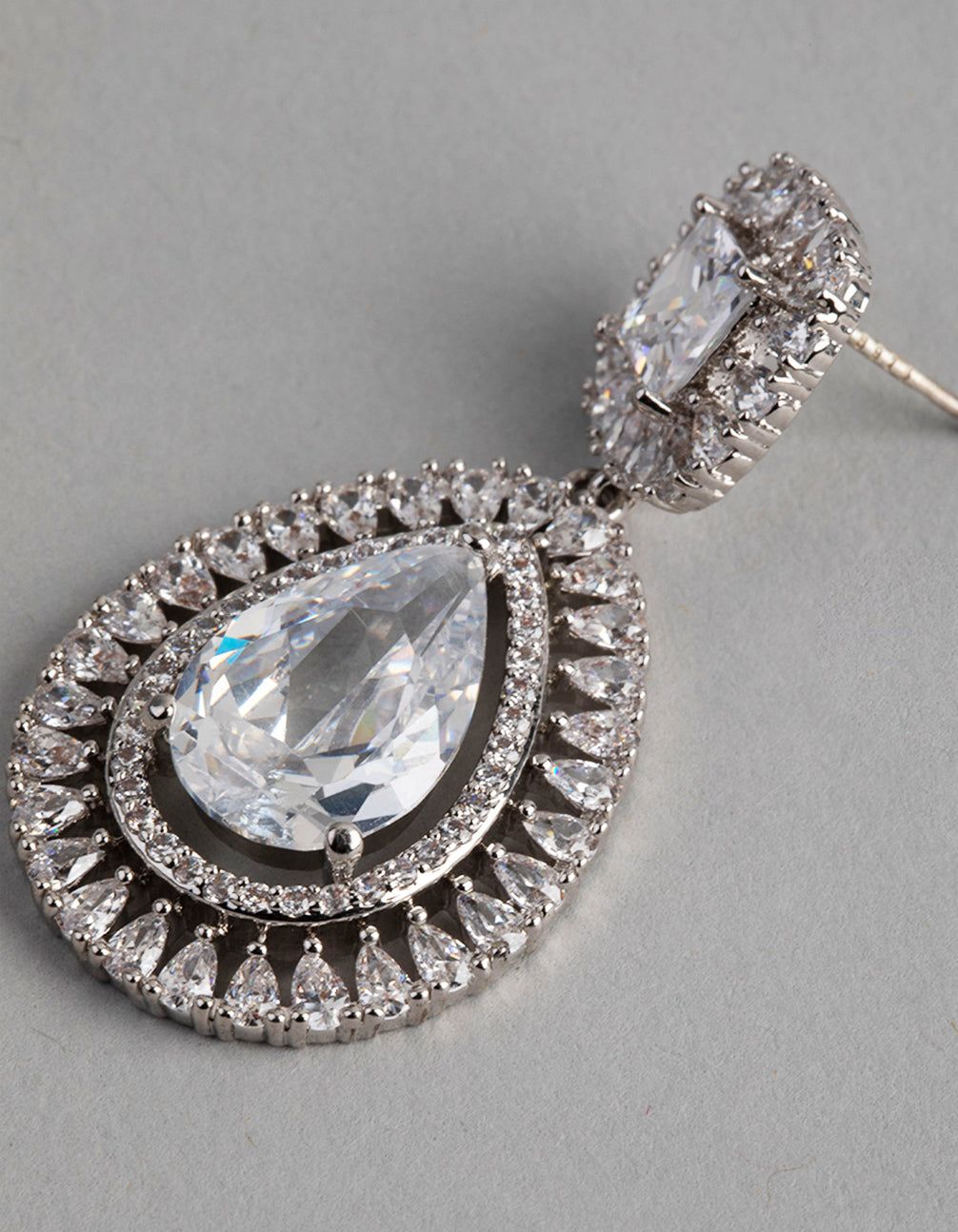 Silver Cubic Zirconia Pear Drop Earrings sold by lovisa product image thumbnail 3