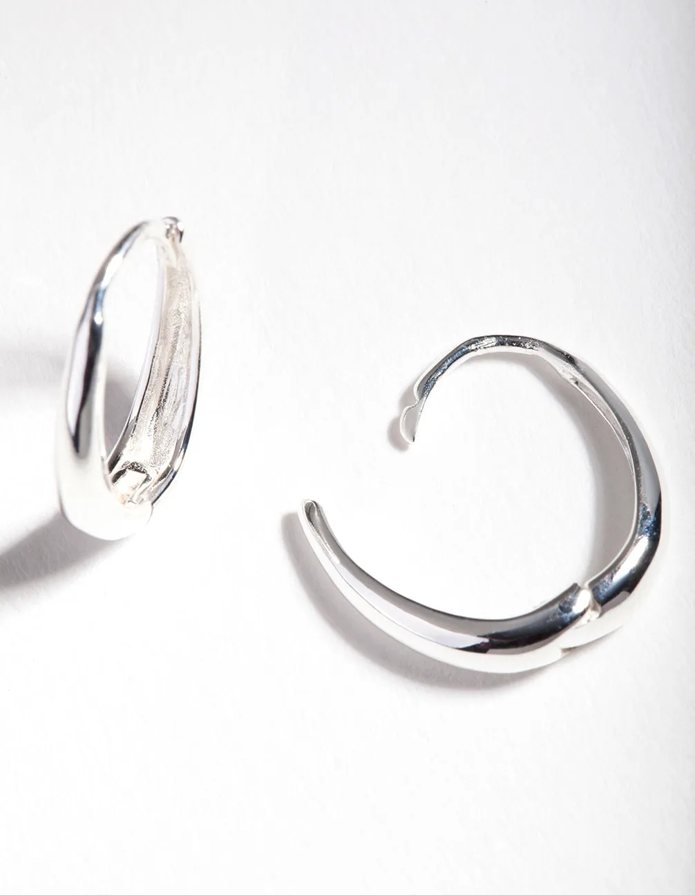 Sterling Silver Oval Drop Huggie Earrings sold by lovisa product image thumbnail 3