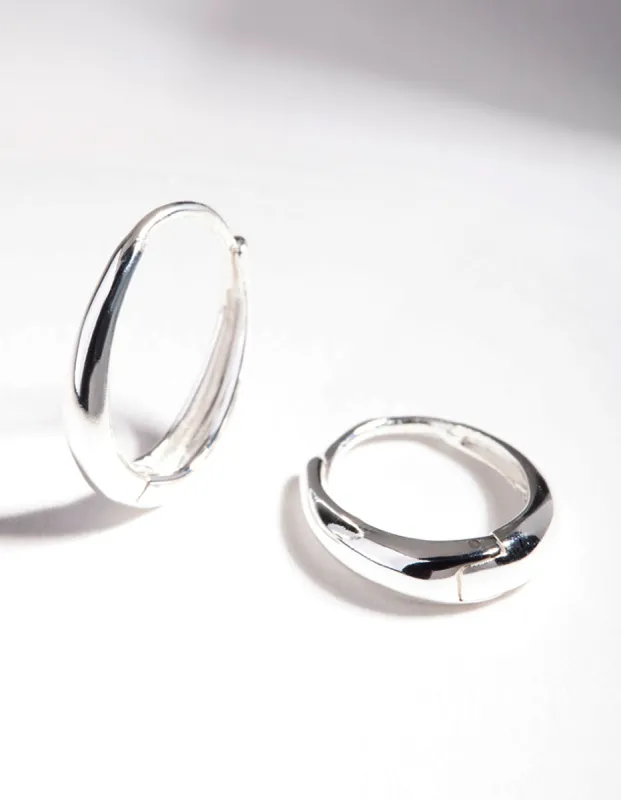 Sterling Silver Oval Drop Huggie Earrings sold by lovisa