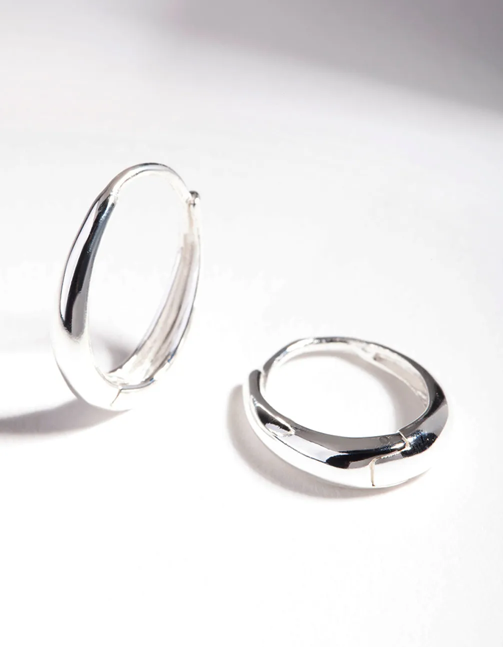 Sterling Silver Oval Drop Huggie Earrings sold by lovisa