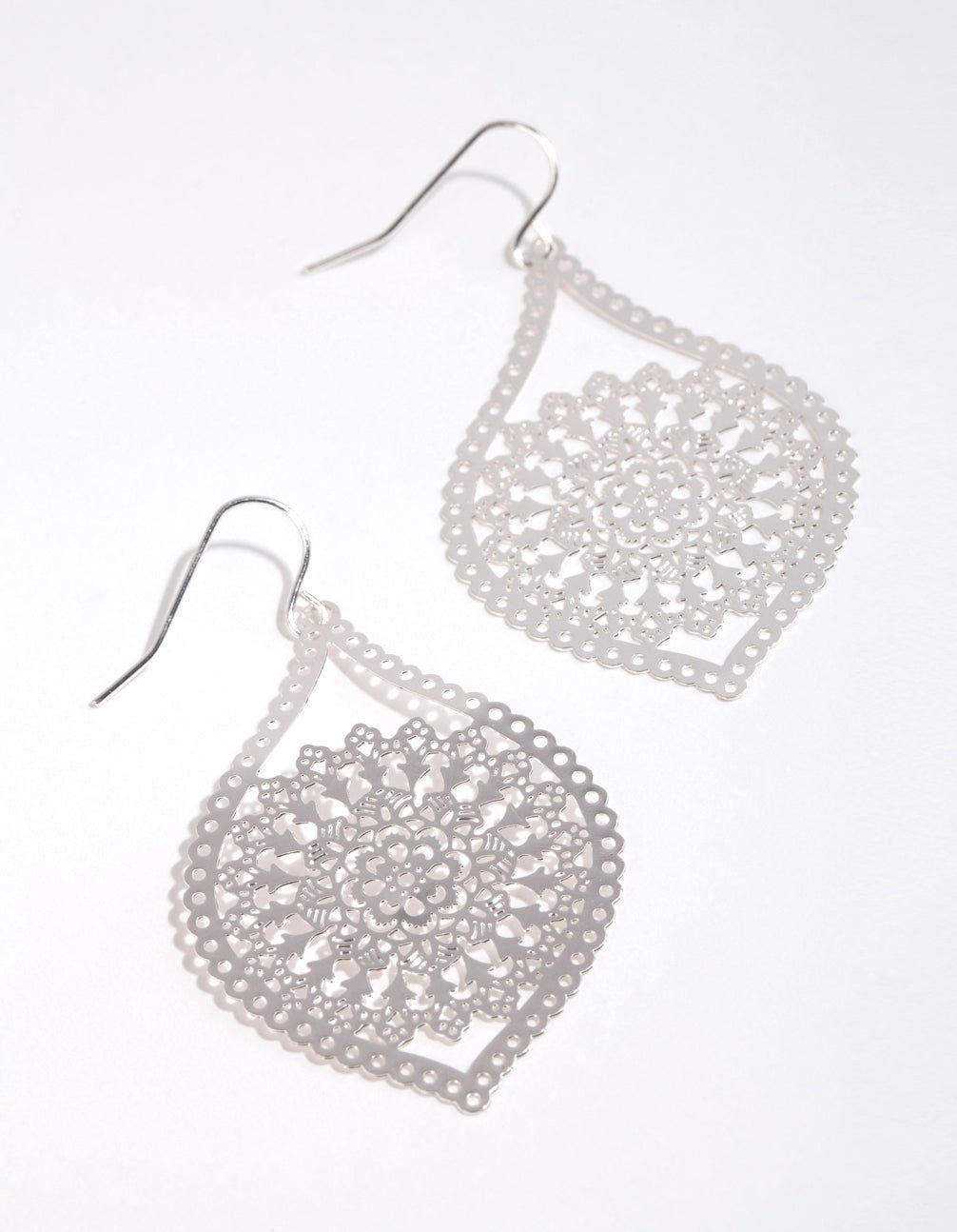 Silver Filigree Flower Garden Teardrop Earrings sold by lovisa