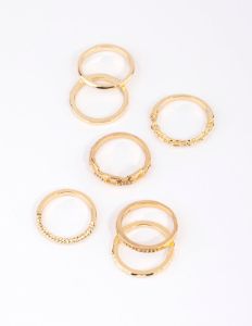 Gold Plated Stacking Rings with Diamantes sold by lovisa
