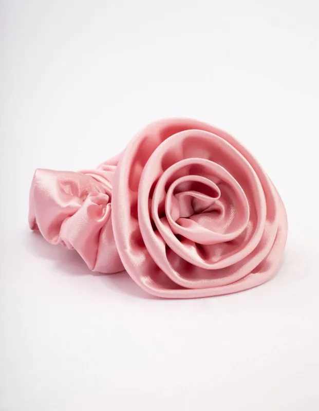 Pink Fabric Rosette Hair Scrunchie sold by lovisa