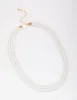 Pearl Layered Trio Statement Necklace sold by lovisa