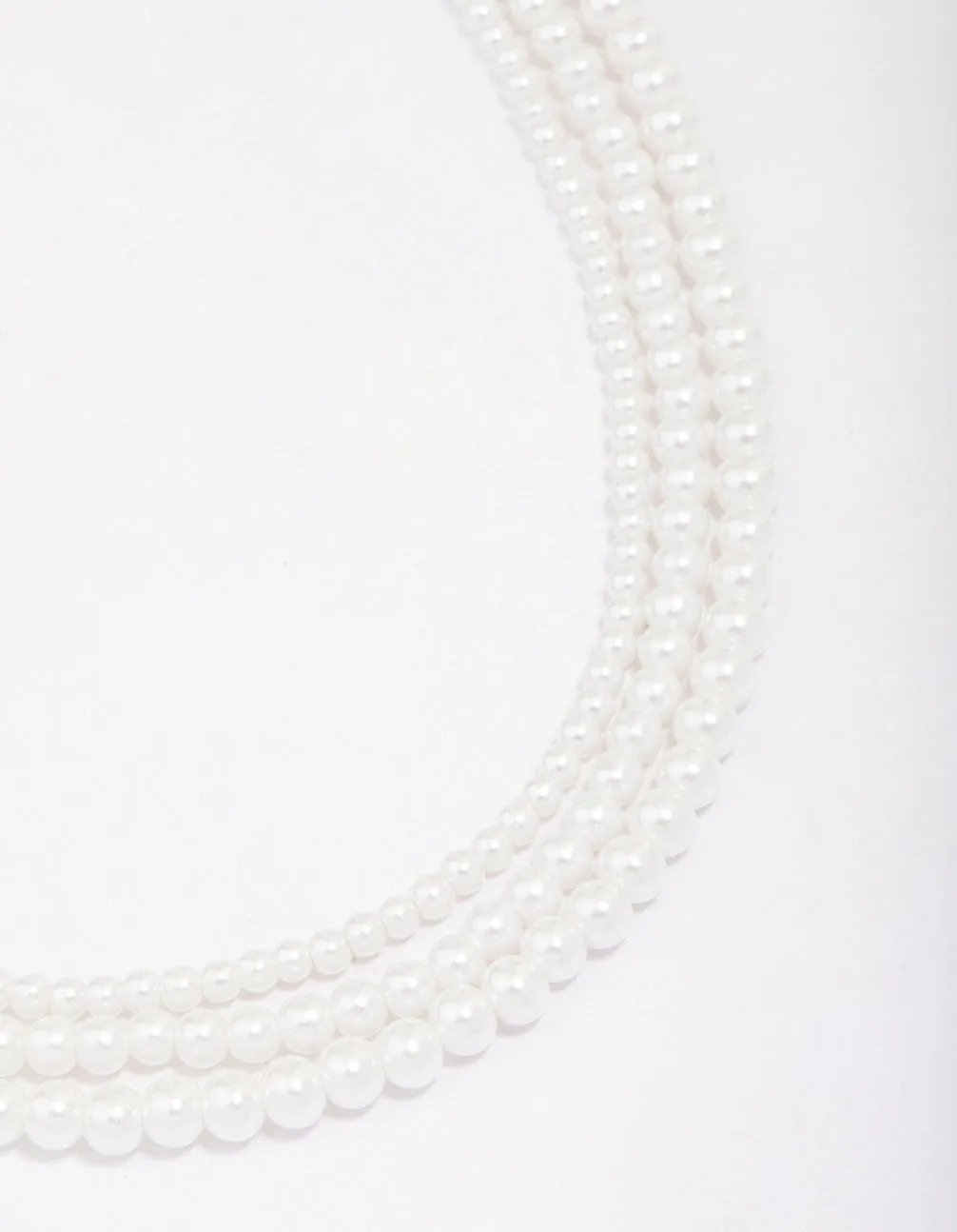 Pearl Layered Trio Statement Necklace sold by lovisa