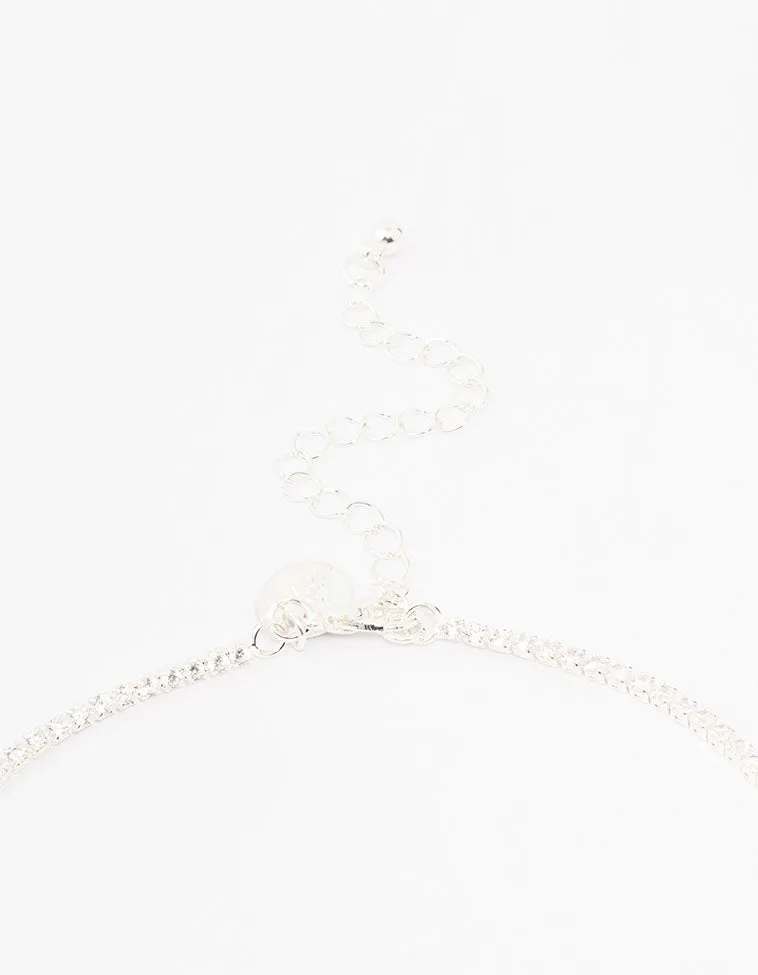 Silver Cubic Zirconia Leaf Trail Y Necklace sold by lovisa product image thumbnail 3