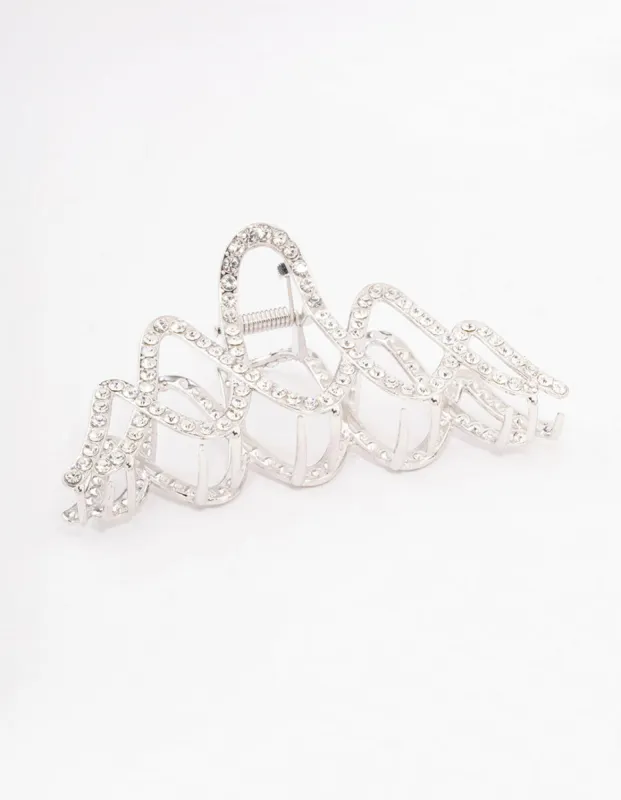 Silver Cubic Zirconia Leaf Trail Y Necklace sold by lovisa