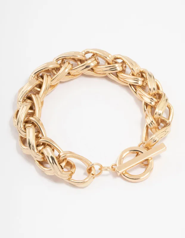Gold Braided Chain Bracelet sold by lovisa