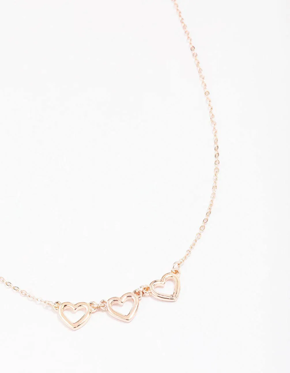 Rose Gold Cut Out Heart Pendant Necklace sold by lovisa
