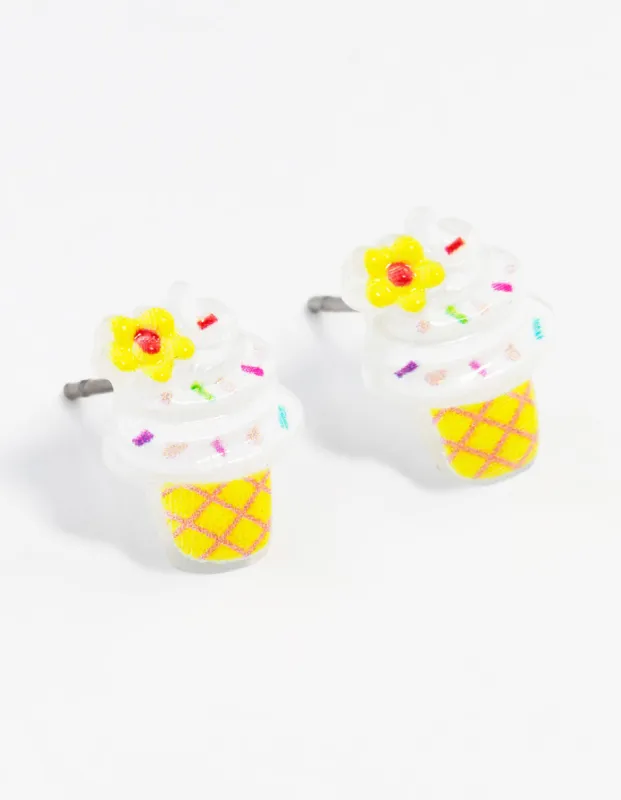Ice cream Cone Stud Earrings sold by lovisa