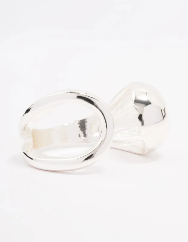 Silver Plated Puffy Open Wrap Ring sold by lovisa