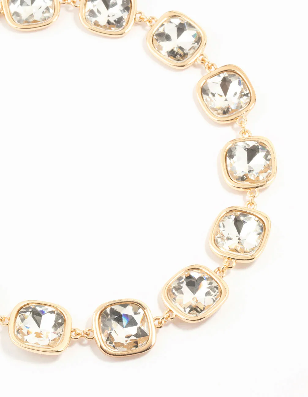 Gold Diamante Stone Necklace sold by lovisa