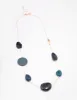 Gold Blue Stone Necklace sold by lovisa