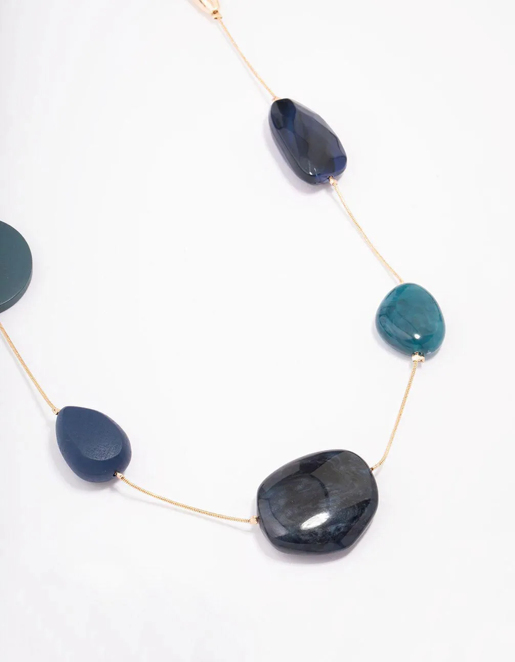 Gold Blue Stone Necklace sold by lovisa