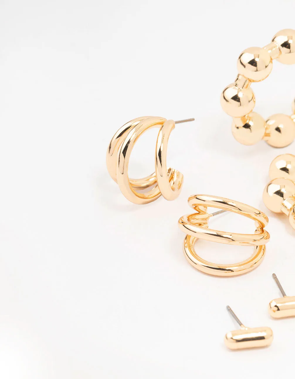 Gold Multi Stud & Hoop Earrings 6-Pack sold by lovisa product image thumbnail 2