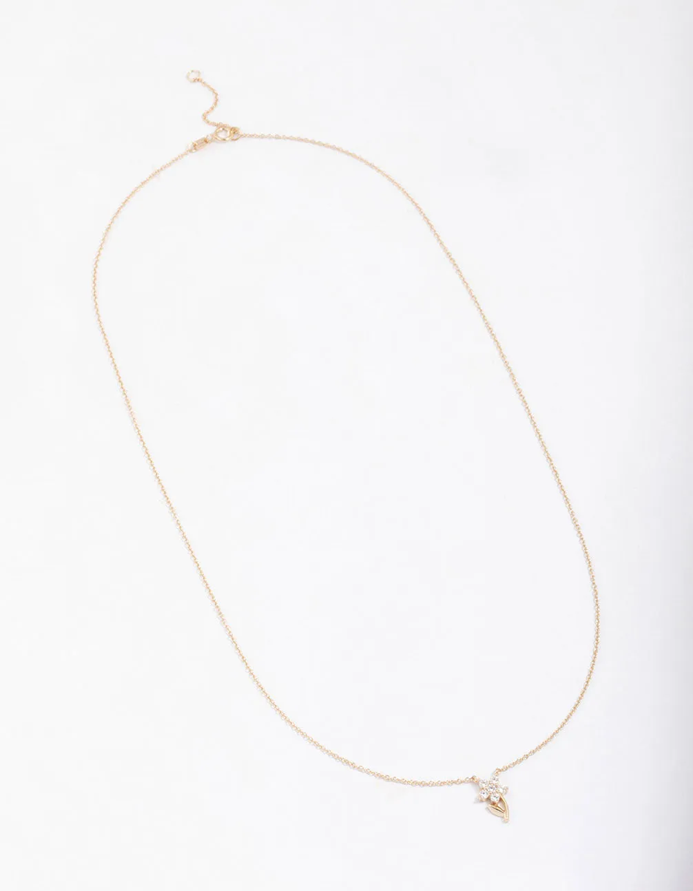 Gold Plated Sterling Silver Flower Stem Pendant Necklace sold by lovisa product image thumbnail 2