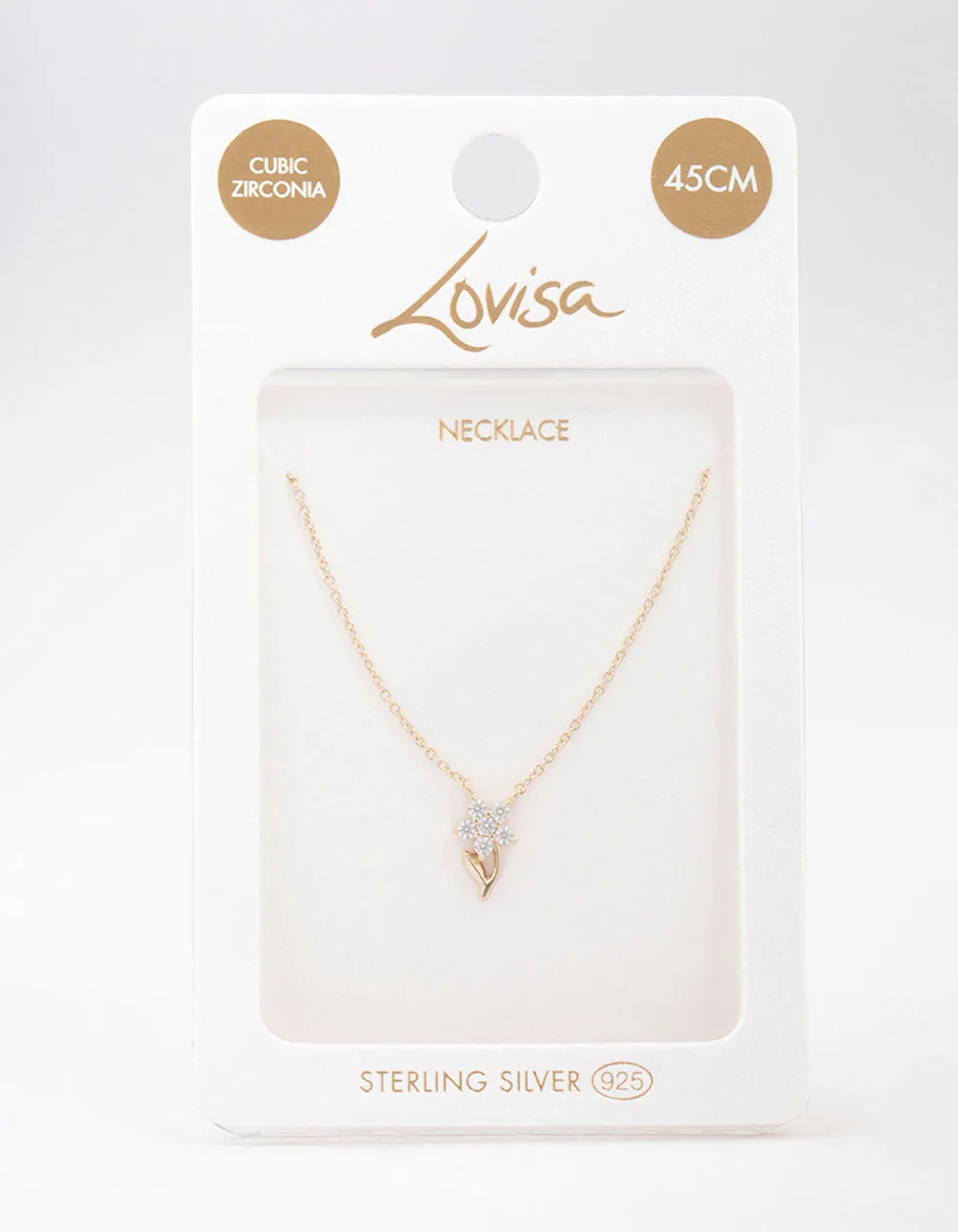 Gold Plated Sterling Silver Flower Stem Pendant Necklace sold by lovisa product image thumbnail 3