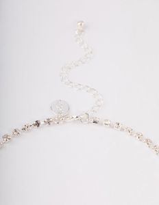 Silver Diamante Layered Statement Necklace sold by lovisa
