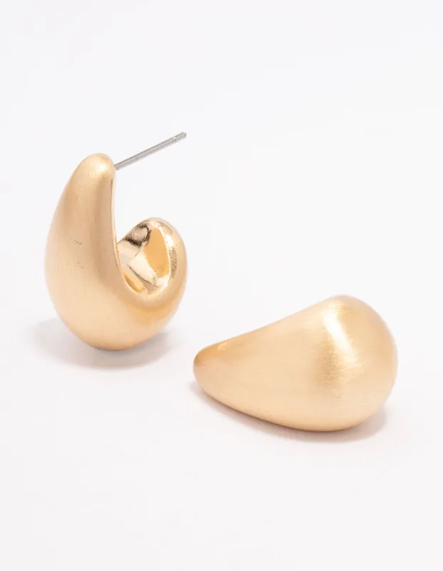 Gold Large Smooth Teardrop Earrings sold by lovisa