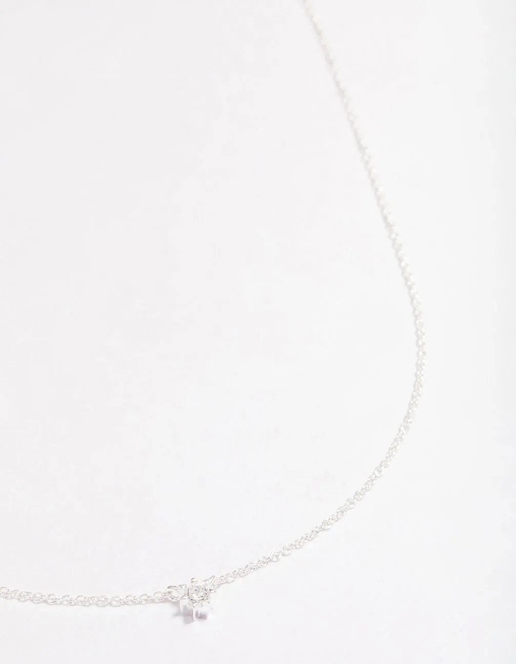 Sterling Silver Cubic Zirconia Dainty Pendant Necklace sold by lovisa