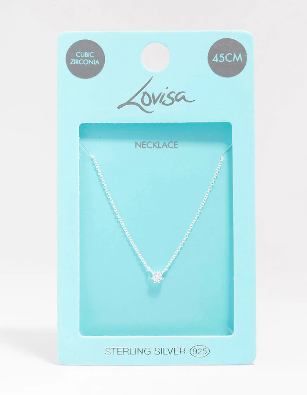 Sterling Silver Cubic Zirconia Dainty Pendant Necklace sold by lovisa product image thumbnail 3