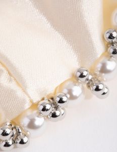 Embellished Cream Satin Scrunchie sold by lovisa