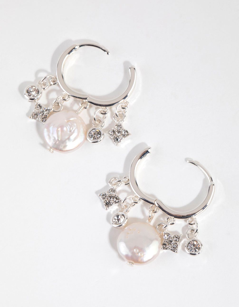 Silver Plated Hoop with Freshwater Pearl Earrings sold by lovisa product image thumbnail 2