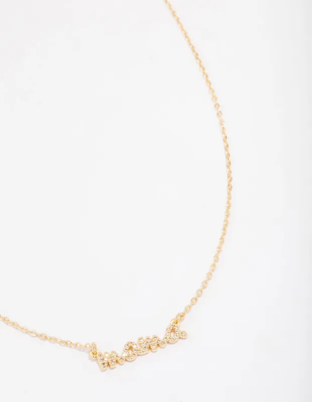 Gold Plated Mama Cubic Zirconia Pendant Necklace sold by lovisa